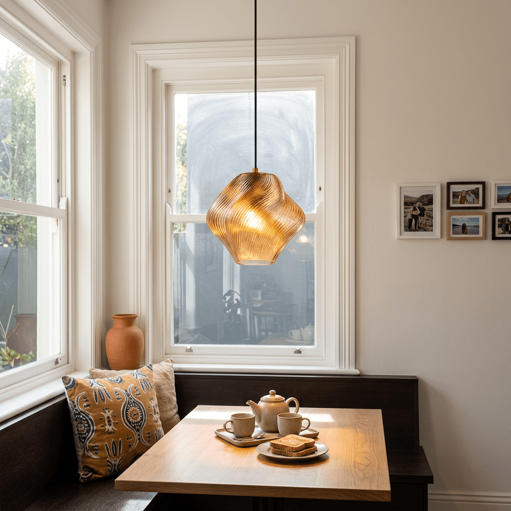 Small Amber Gelato Glass Pendant Light