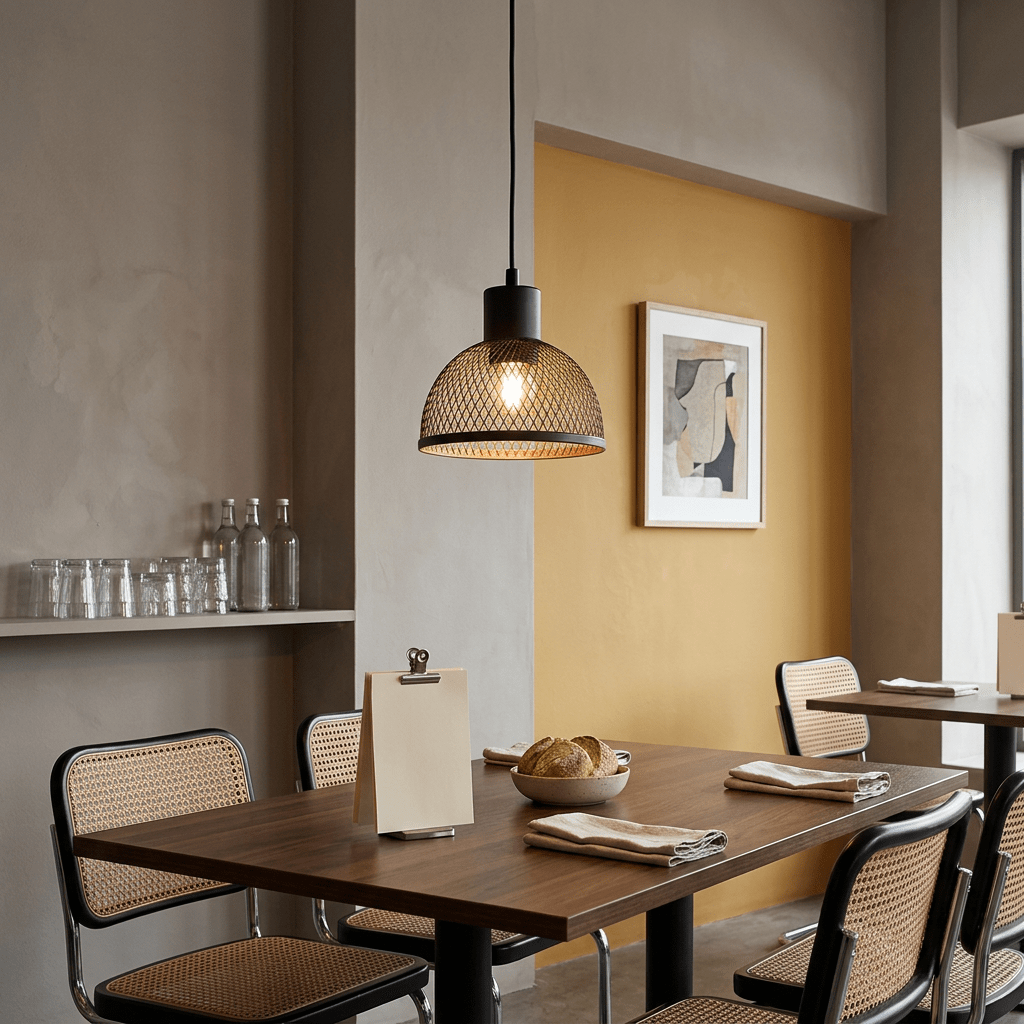 Mesh Pendant Light - Matt Black & Copper