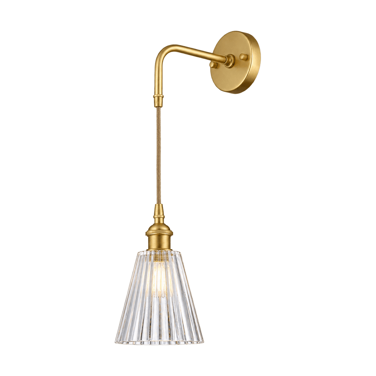 Vintage Glass Gold Wall Light on a transparent background