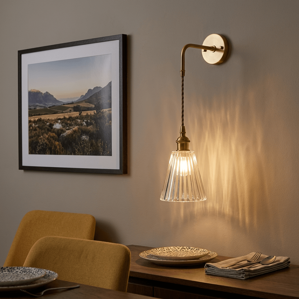 Vintage Glass Gold Wall Light
