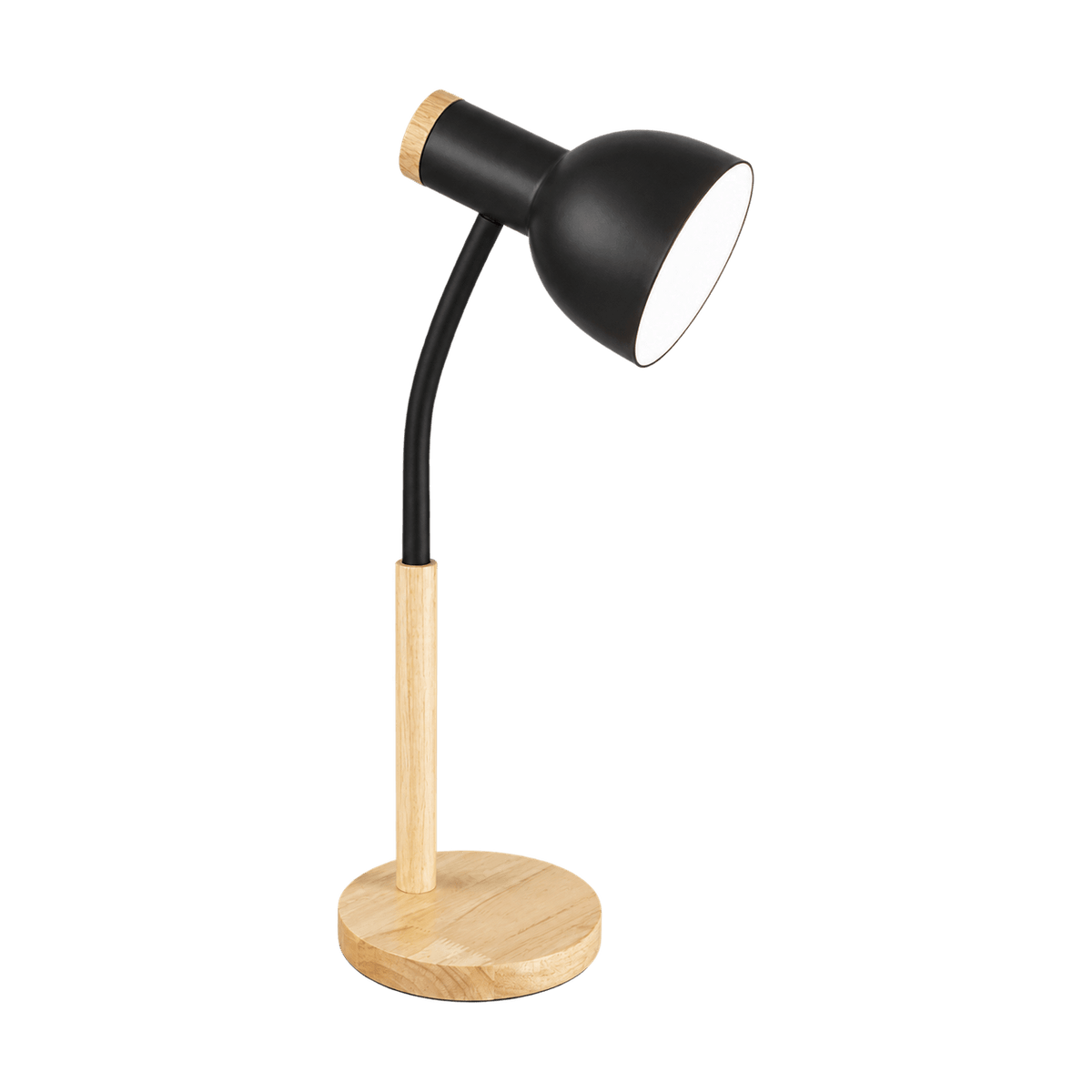 Black Metal & Wood Table Lamp