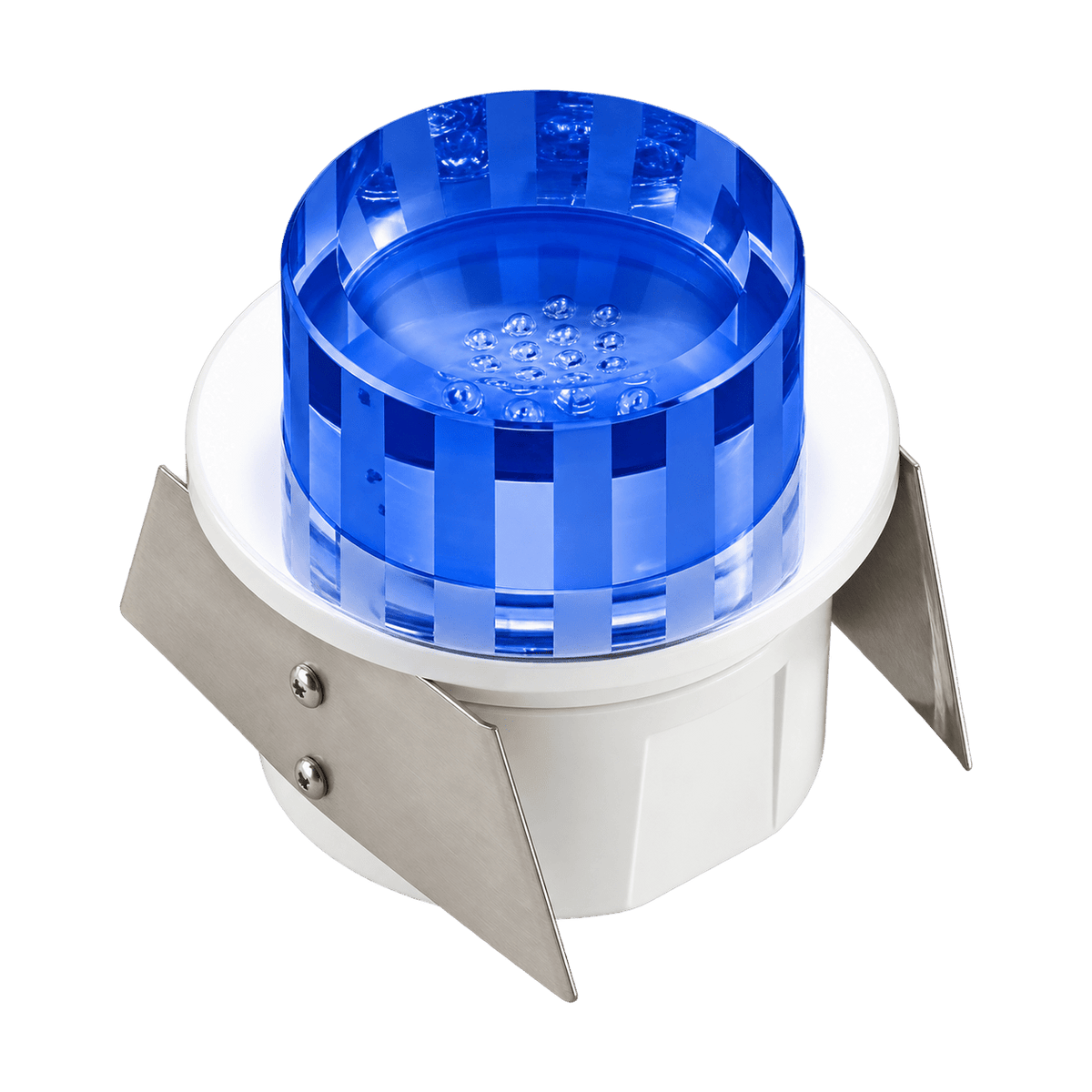 Round Blue LED Light - Semi Recessed IP54 on a transparent background