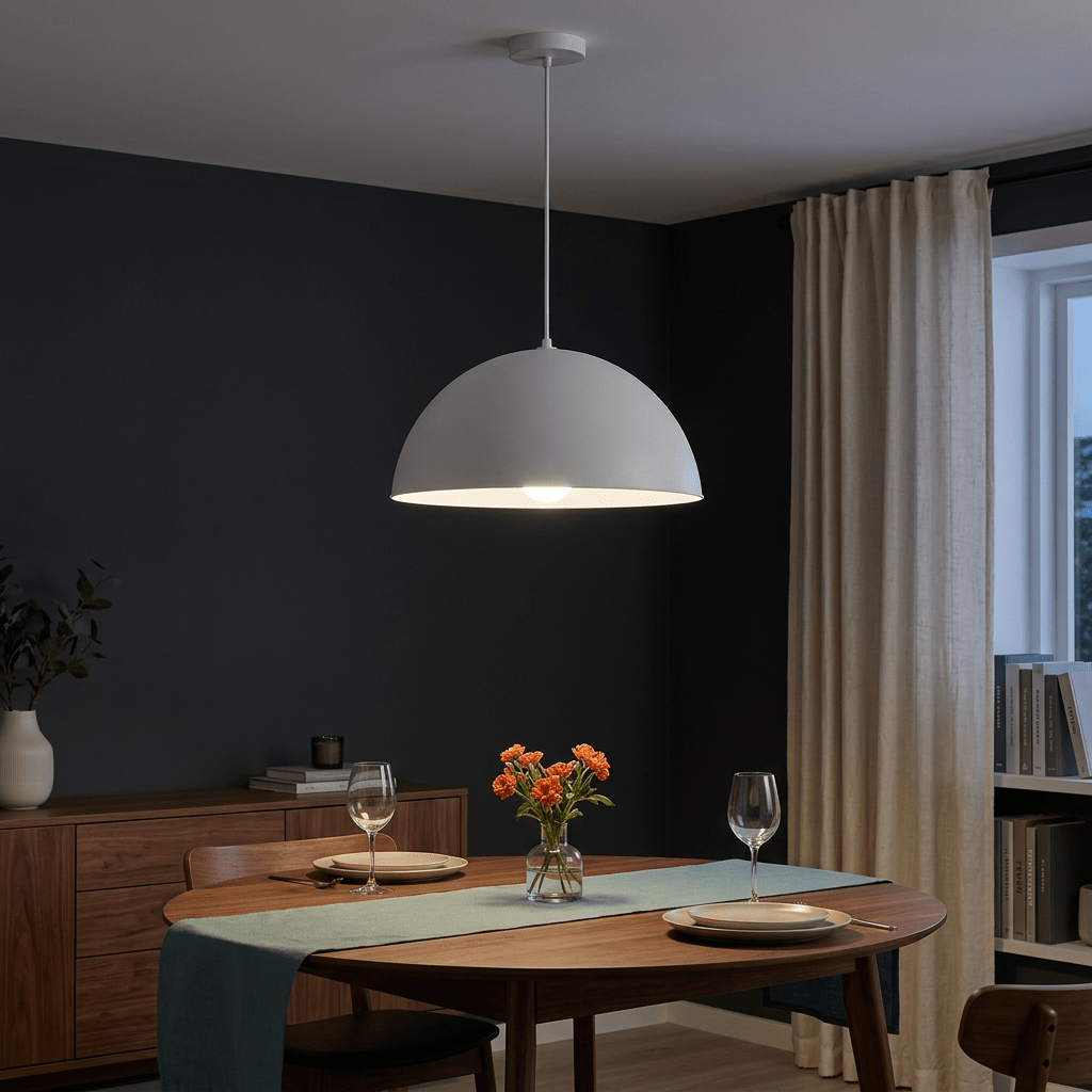 Cupola Sand White Pendant Light - Aluminium