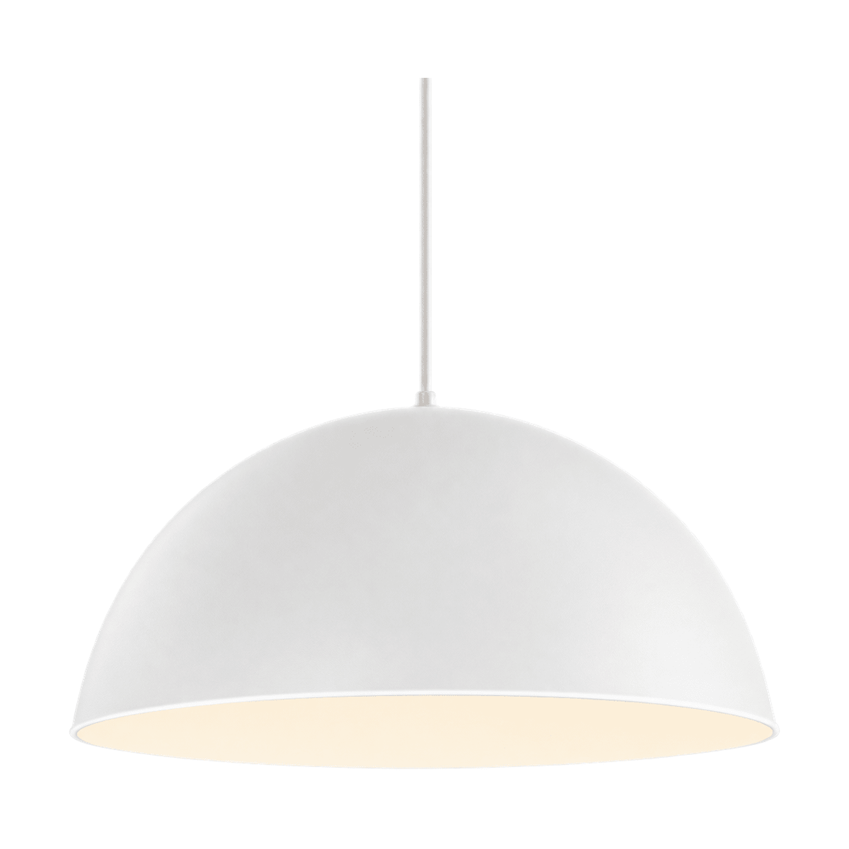 Cupola Sand White Pendant Light - Aluminium on a white background