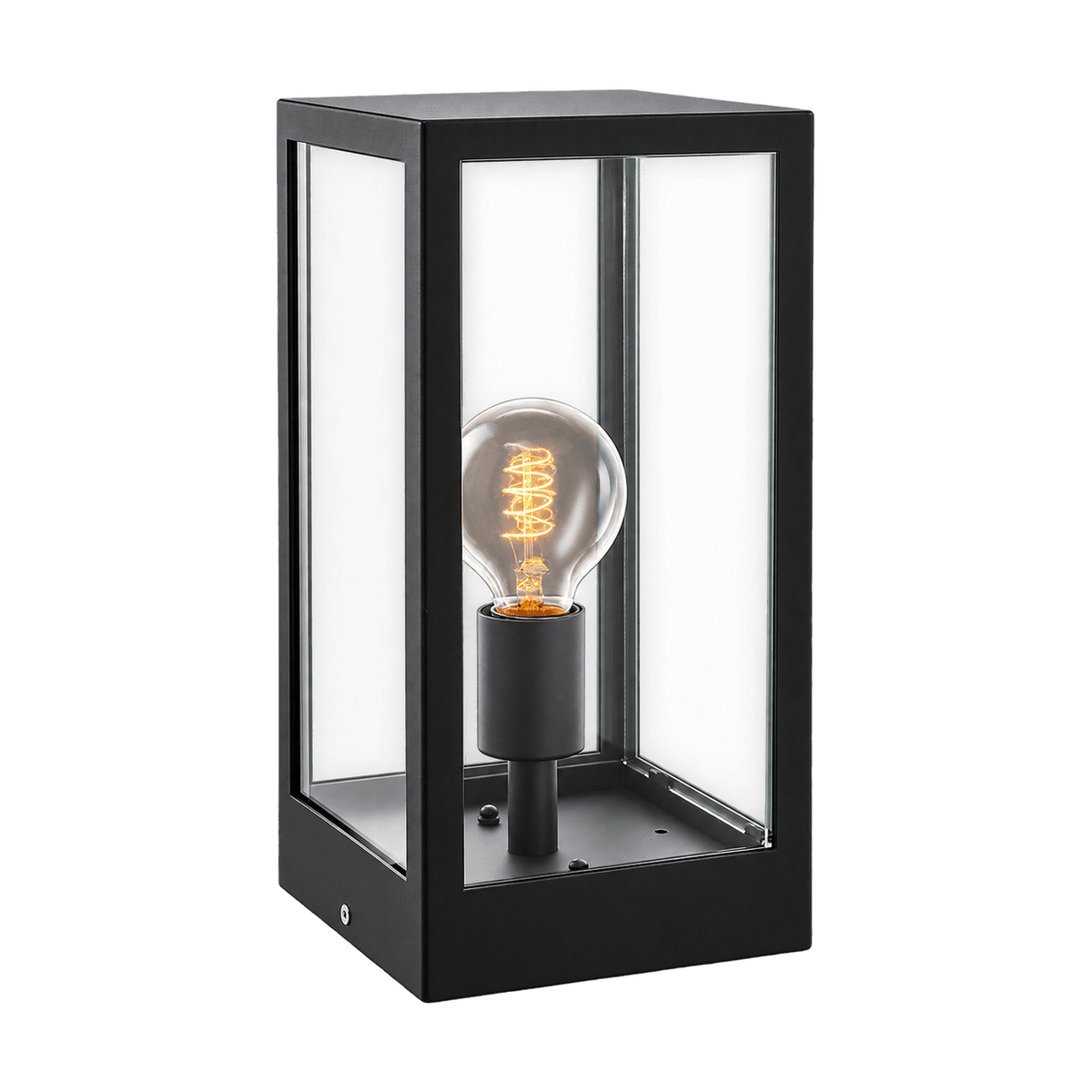 Chic Bollard Matt Black Outdoor Light IP44 - transparent background