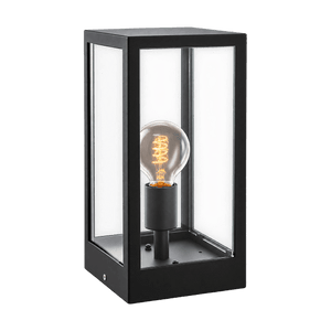 Chic Bollard Matt Black Outdoor Light IP44 - transparent background