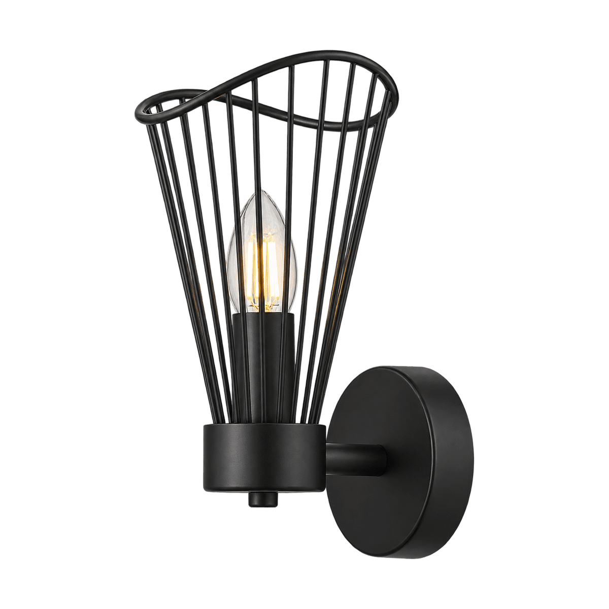 Sensu Black Indoor Wall Light - Single - transparent background