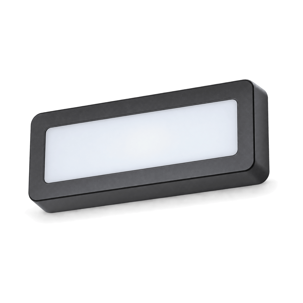 Square Black LED Outdoor Wall Light IP65 - transparent background