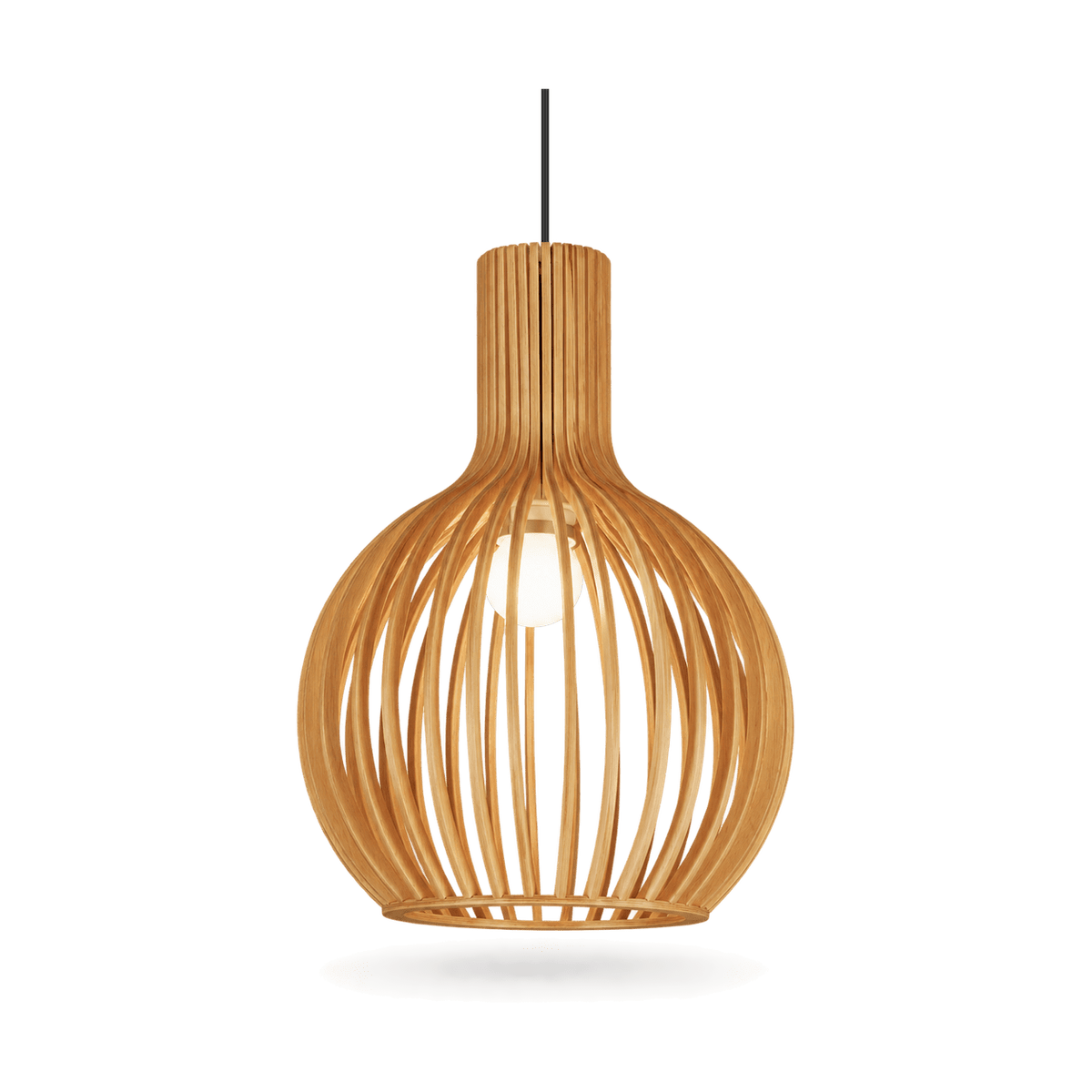 Nube Natural Plywood Pendant Light - transparent background
