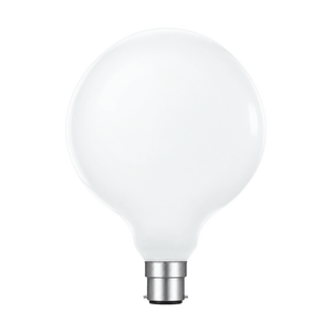 Transparent background catalog image of 8W Dimmable Opal Glass G125 LED Globe Bulb – B22, 4000K Cool White