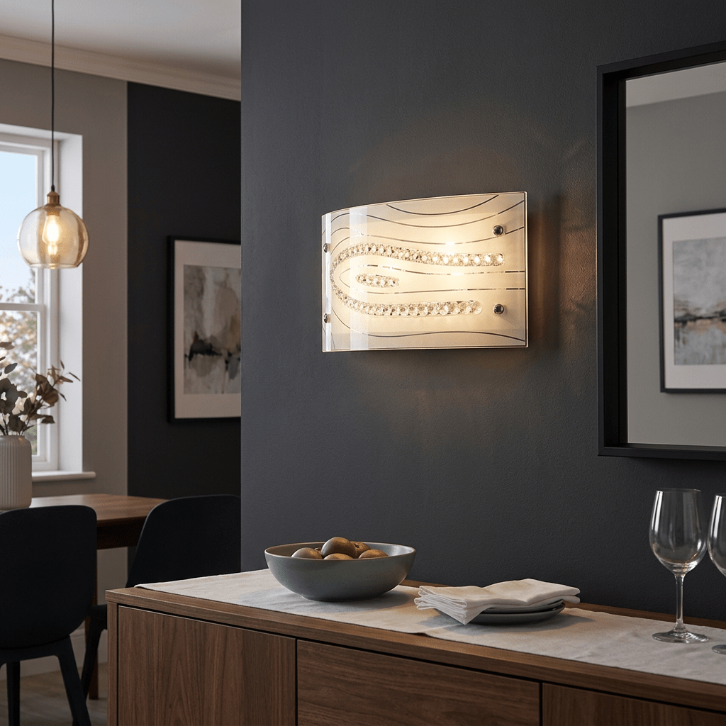 White Patterned LED Wall Light