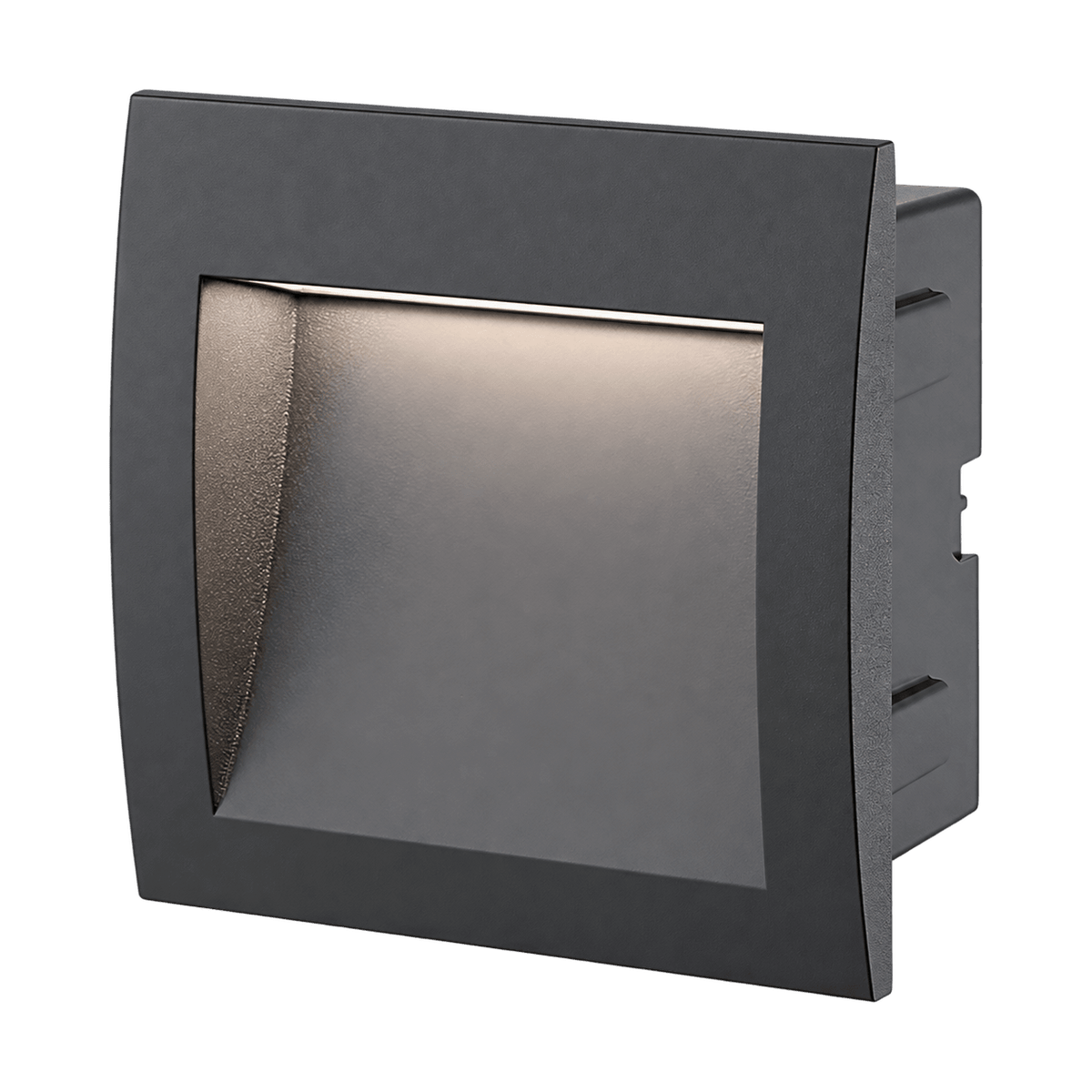 Square LED Recessed Step Light IP65 - transparent background