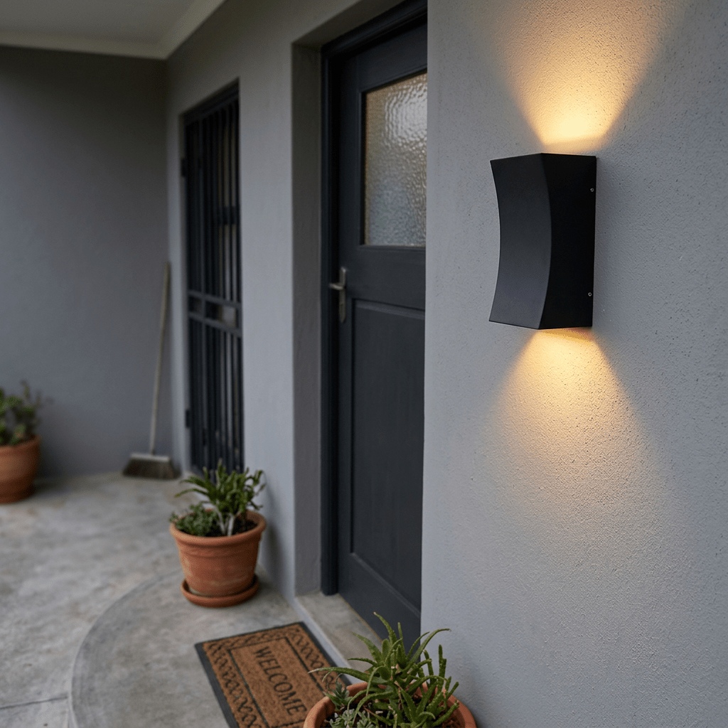 Curved Outdoor Wall Light - Up & Down