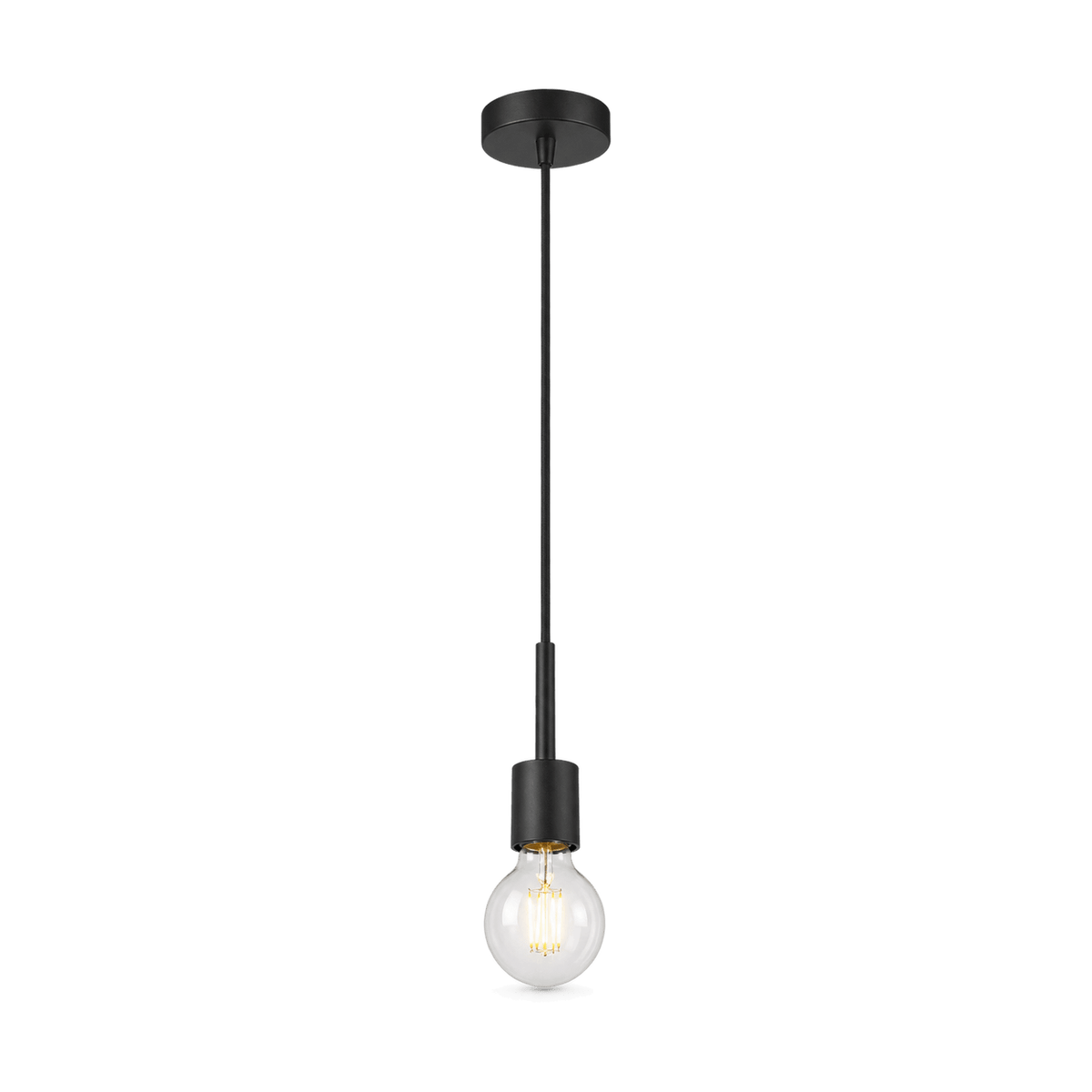 Black Pendant Light - transparent background
