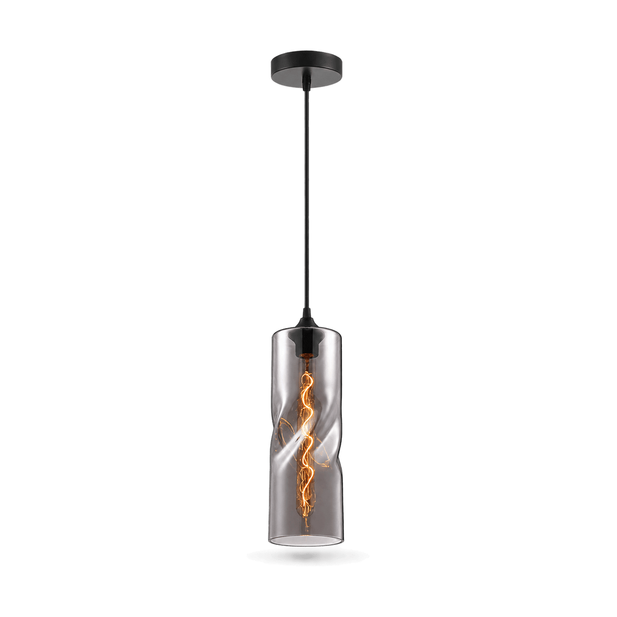 Smoke Glass Pendant Light - transparent background