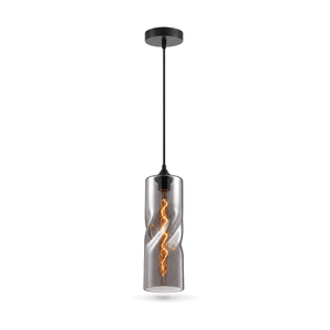 Smoke Glass Pendant Light - white background
