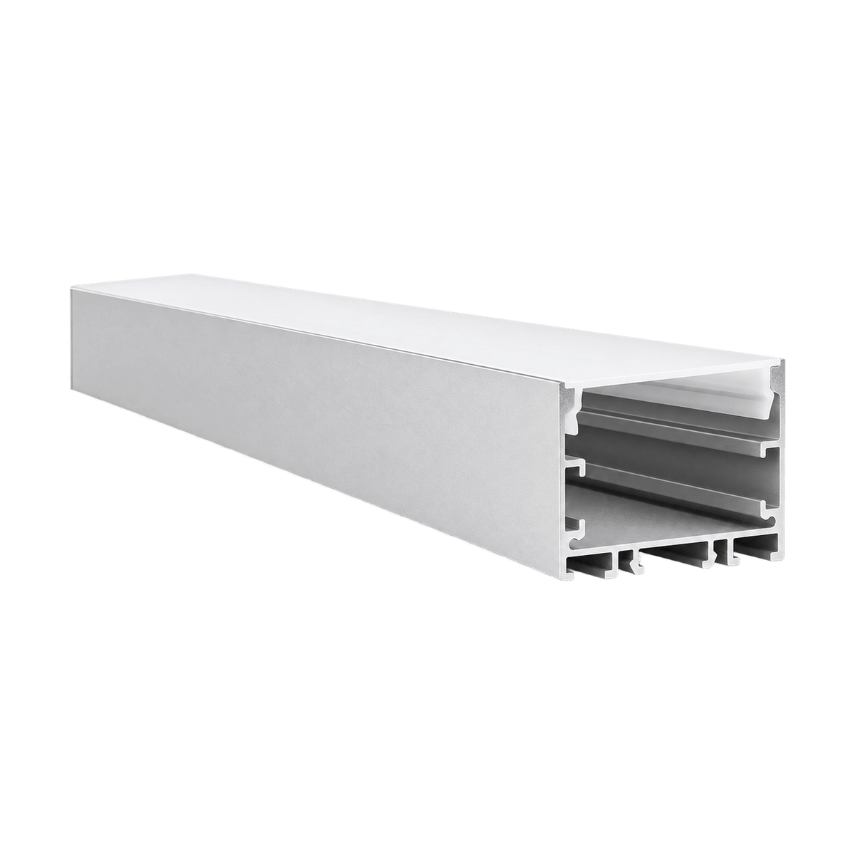 LED Extrusion - 50 x 32mm Surface Profile Complete (2m) - transparent background