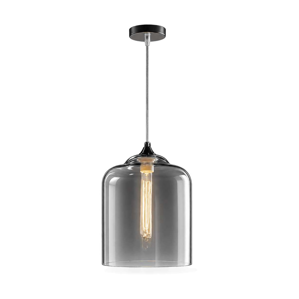 Bell Jar Glass Pendant Light - transparent background
