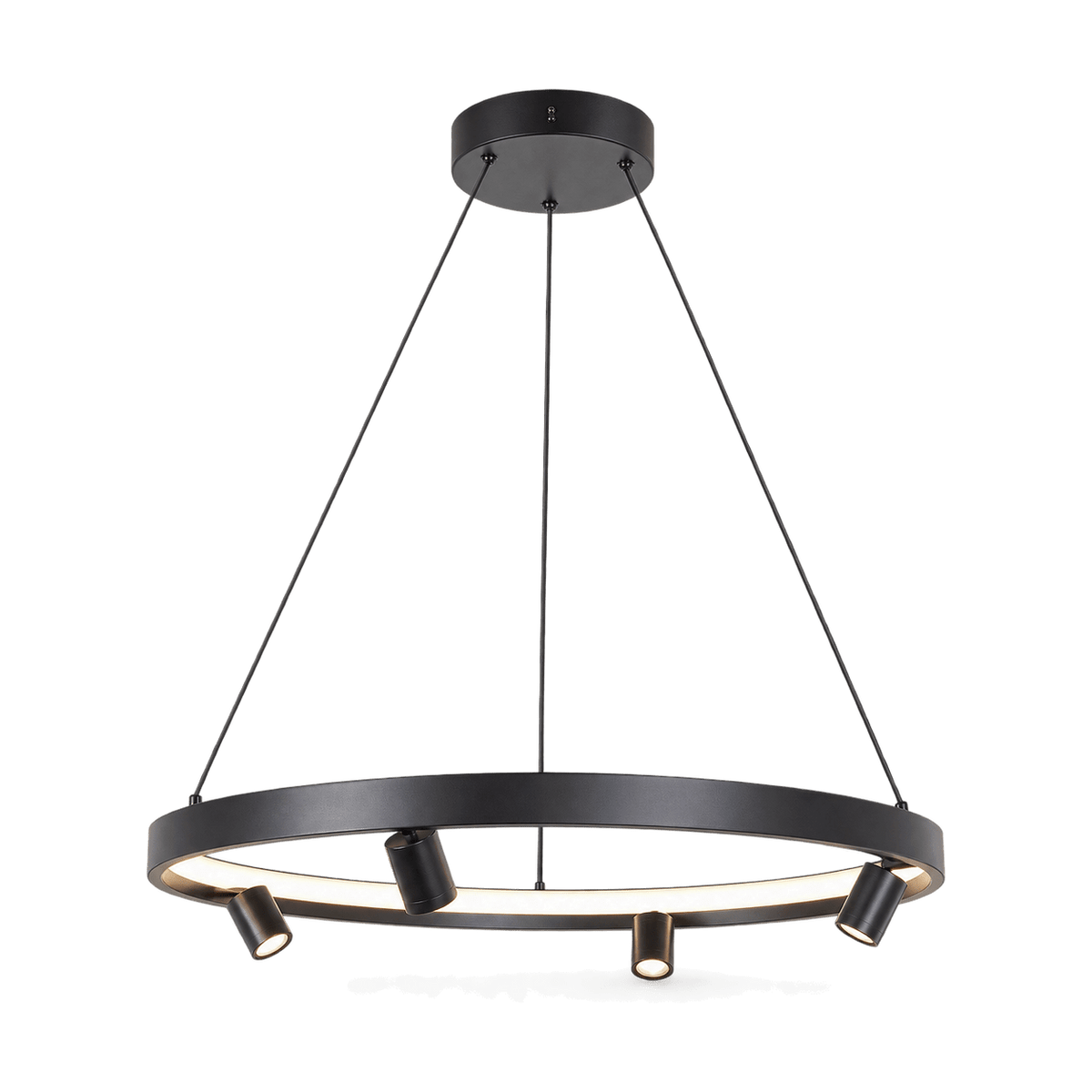 Crown Black LED Pendant Light - transparent background