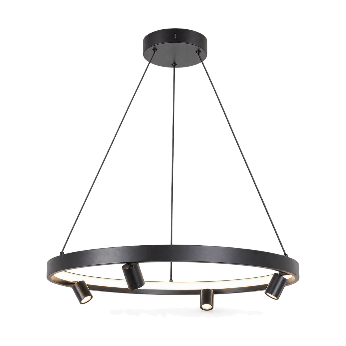 Crown Black LED Pendant Light - white background