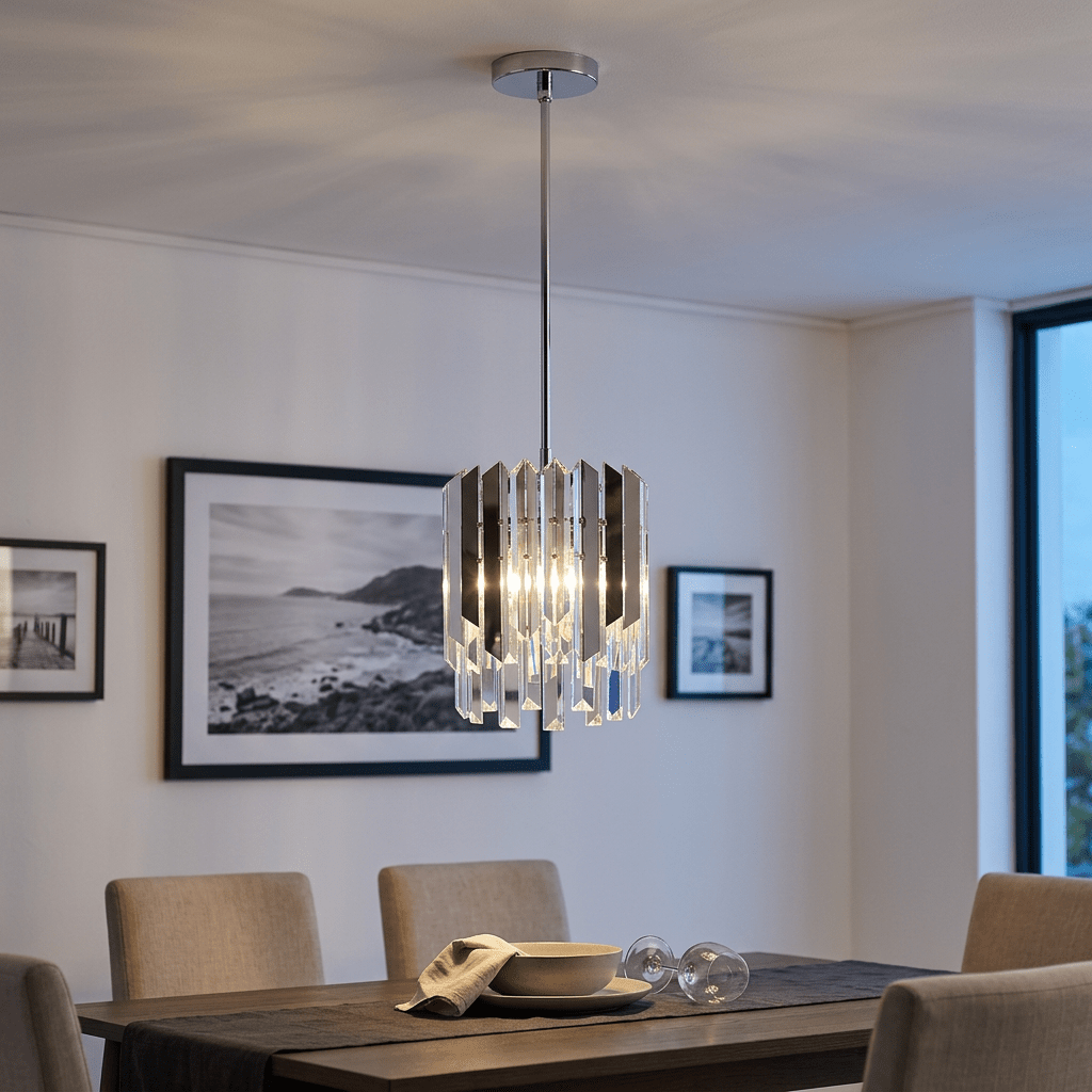 Stainless Steel & Crystal Polished Chrome Pendant Light