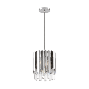 Stainless Steel & Crystal Polished Chrome Pendant Light - white background