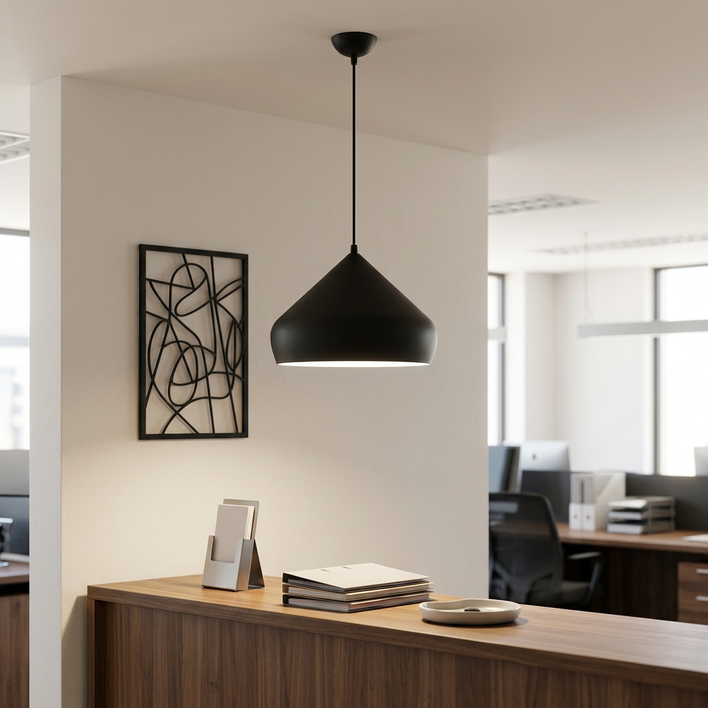 Matt Black Aluminium Pendant Light