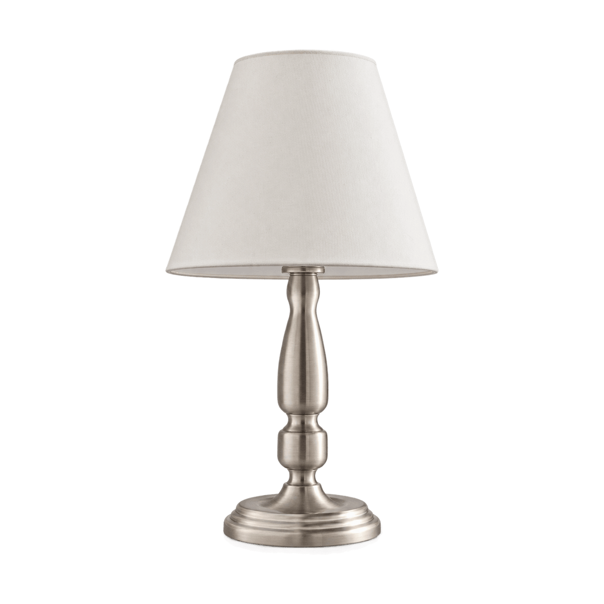 Cream Shade & Satin Chrome Table Lamp - transparent background