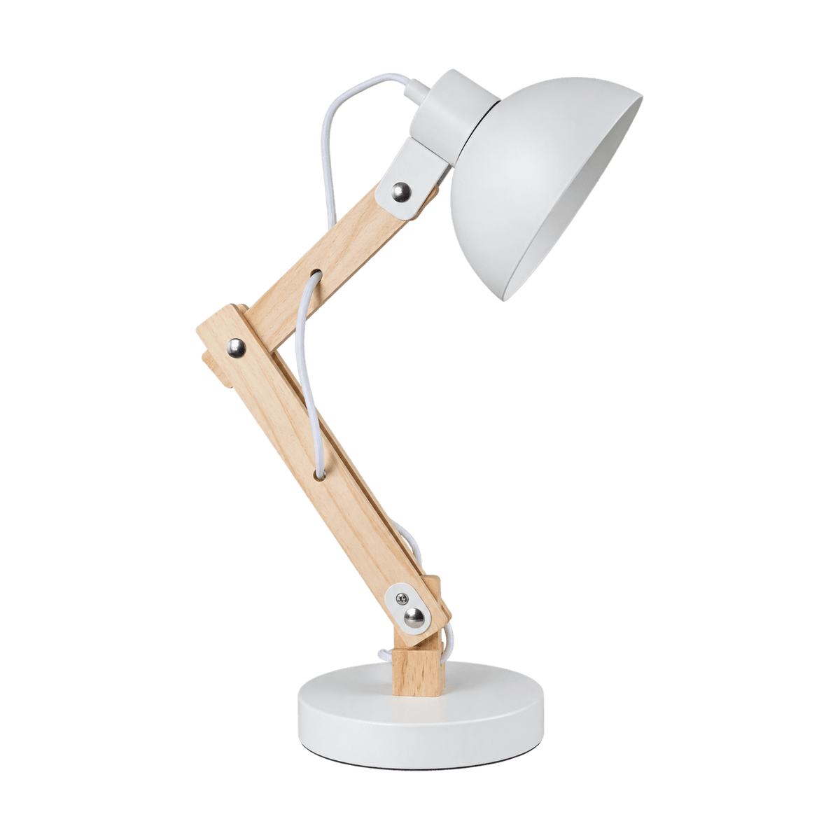 White Wood Metal Desk Lamp Swivel Arm - transparent background