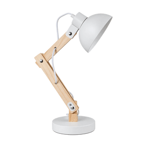 White Wood Metal Desk Lamp Swivel Arm - transparent background
