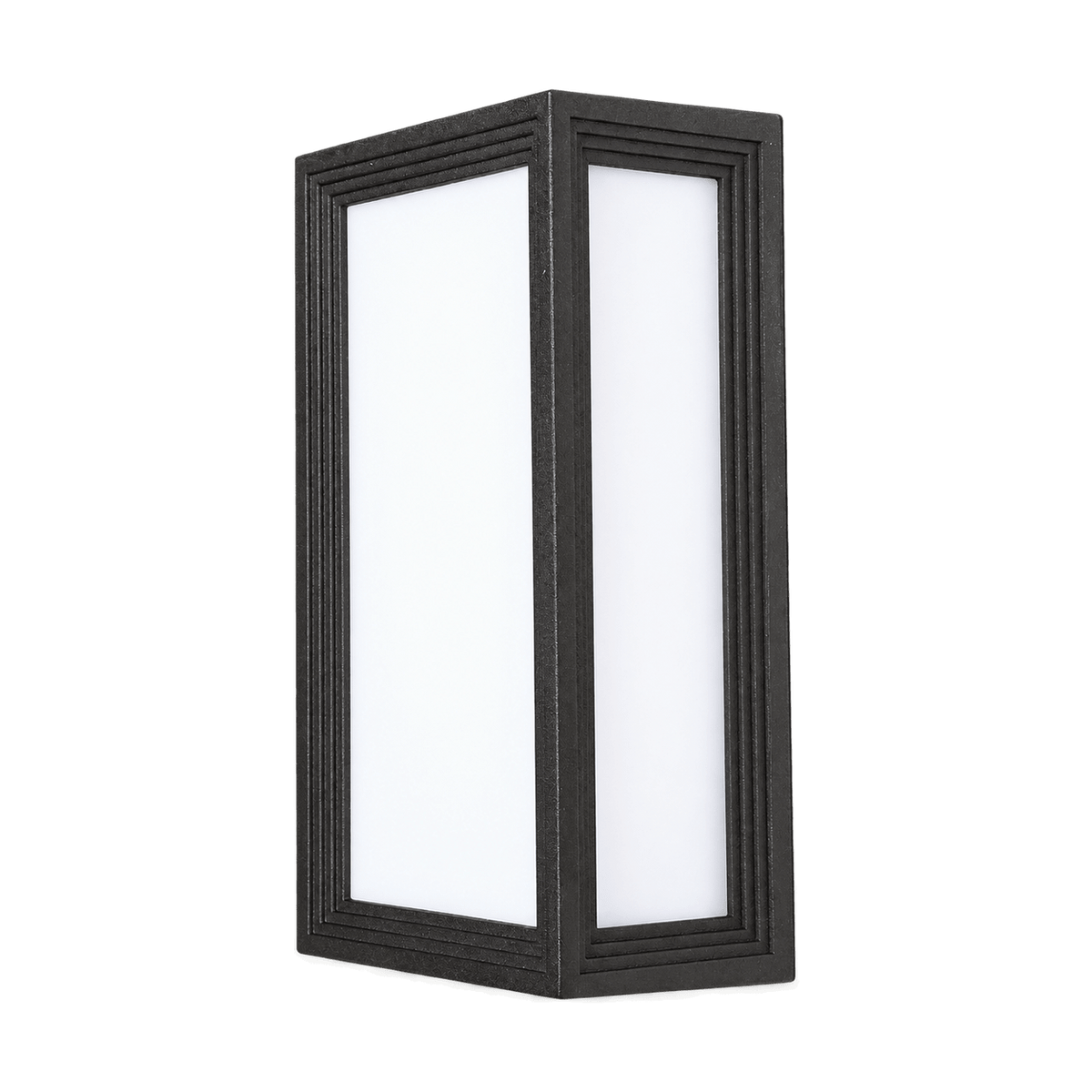 Rectangular Black Outdoor Wall Light IP44 - transparent background
