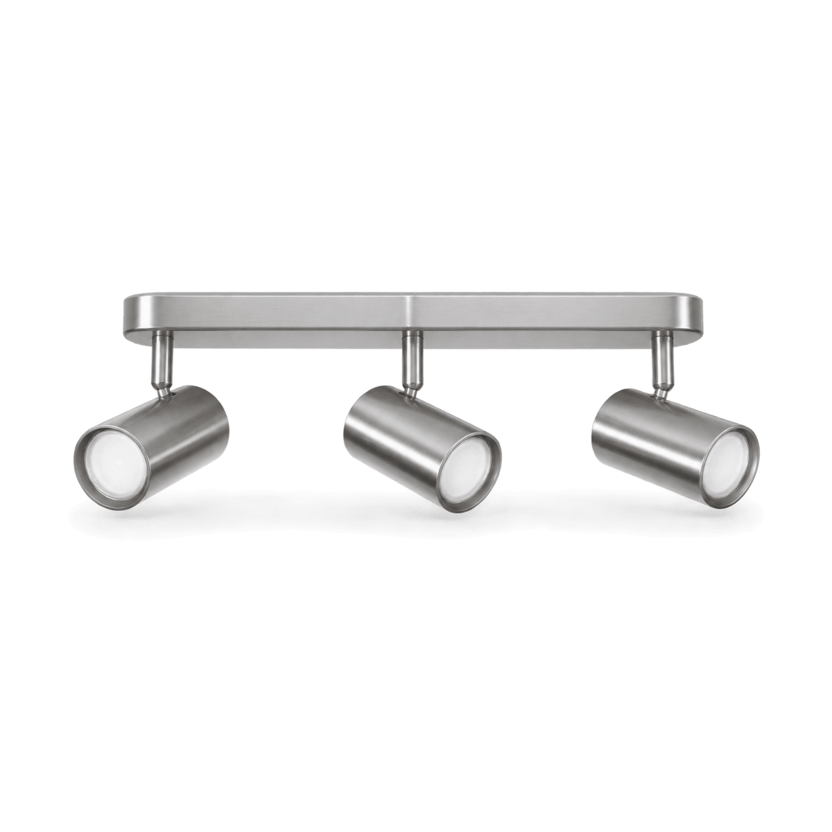 Satin Chrome LED 3 Light Spotlight - transparent background
