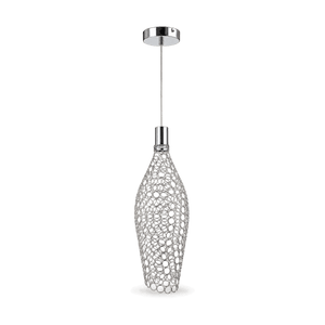 Large Chrome LED Pendant Light - transparent background