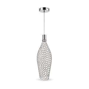 Large Chrome LED Pendant Light - white background