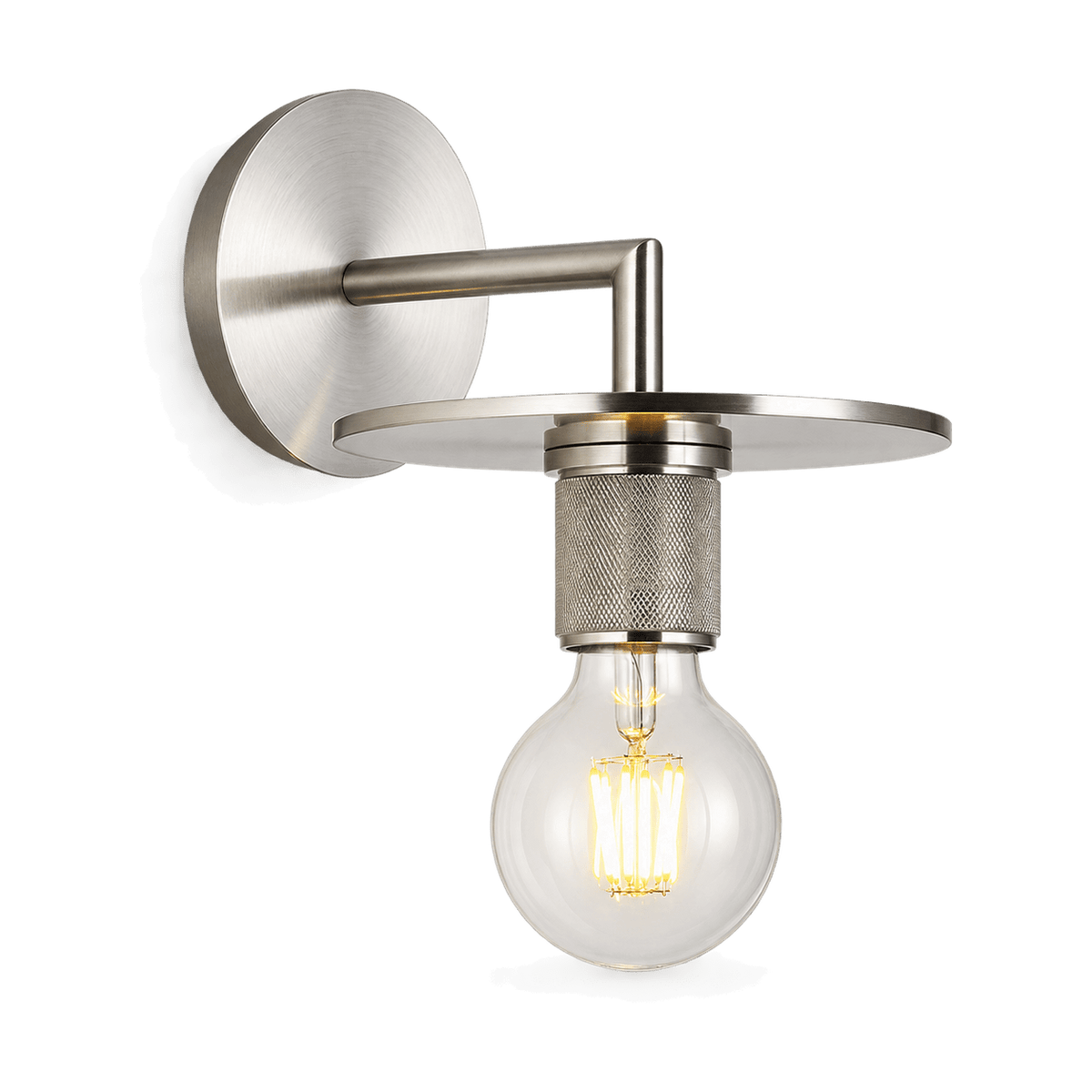 Trend Satin Silver Indoor Wall Light - transparent background
