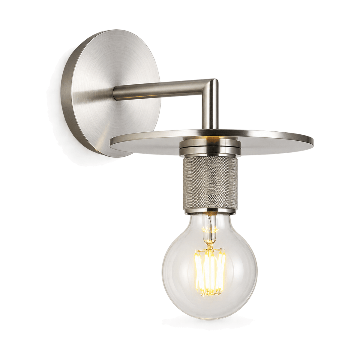 Trend Satin Silver Indoor Wall Light - white background