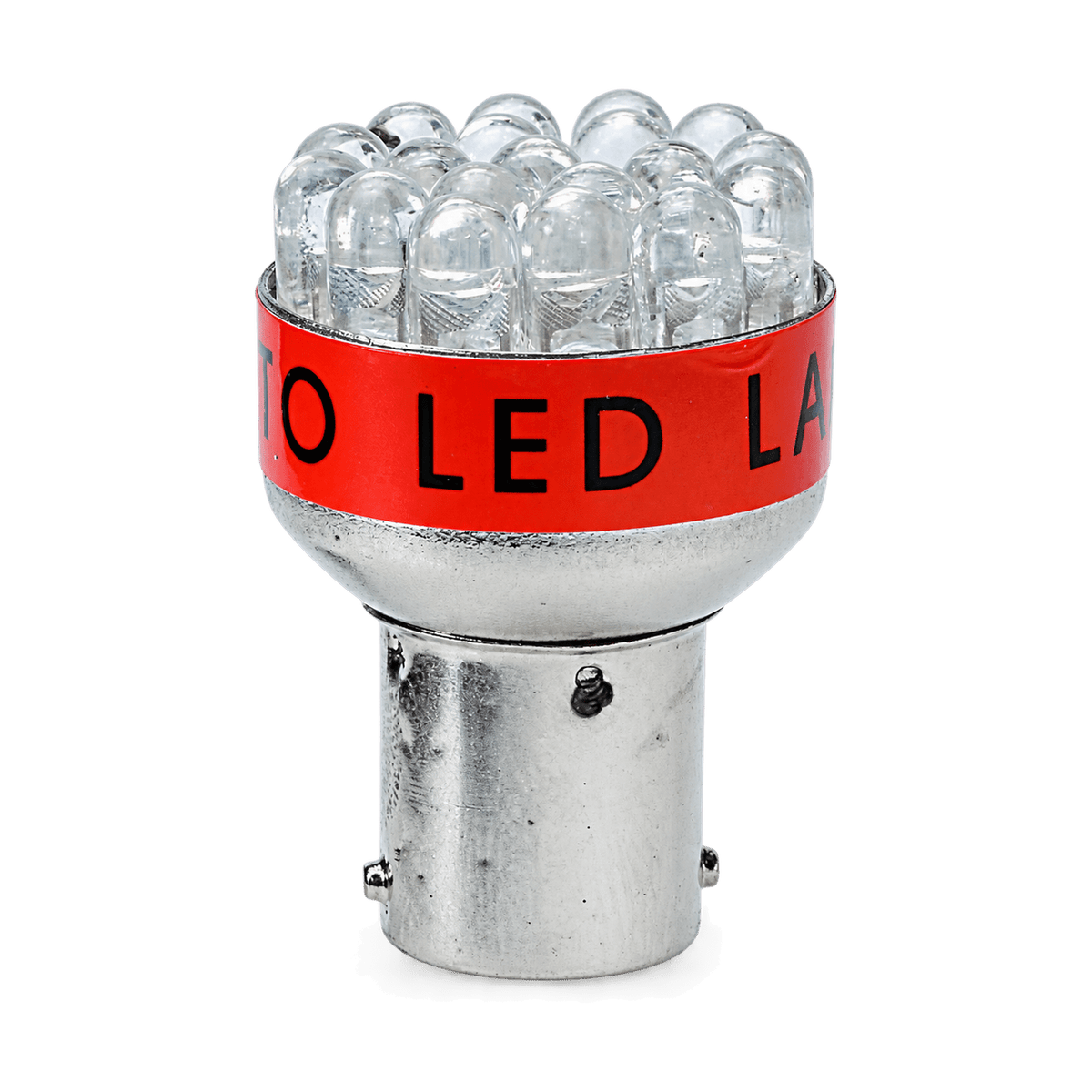 Red 12VDC LED Lamp BA15D - transparent background