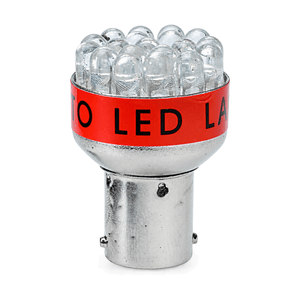Red 12VDC LED Lamp BA15D - white background