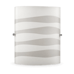 White Patterned Glass Wall Light Chrome Clips - transparent background