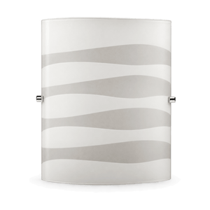 White Patterned Glass Wall Light Chrome Clips - transparent background