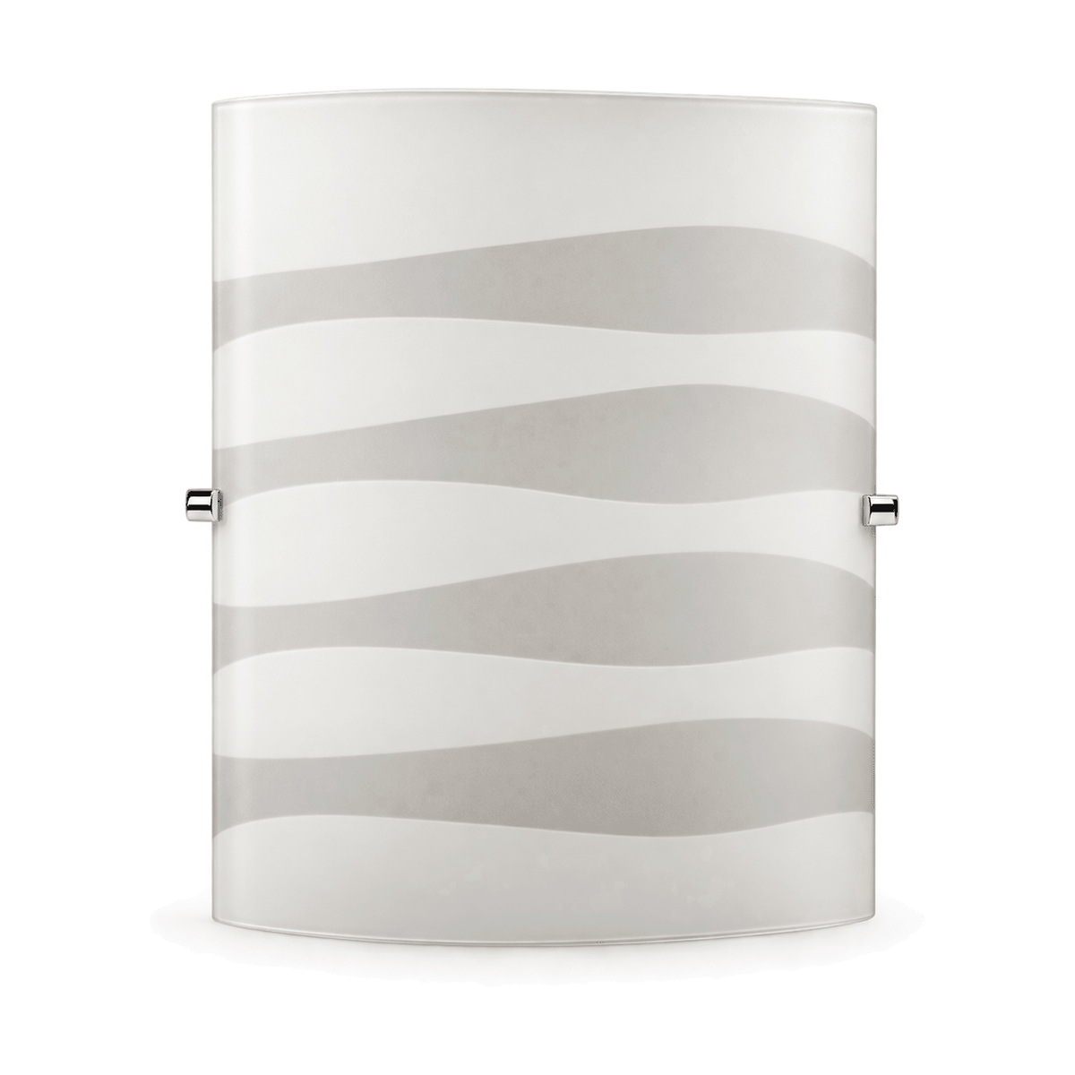 White Patterned Glass Wall Light Chrome Clips - white background