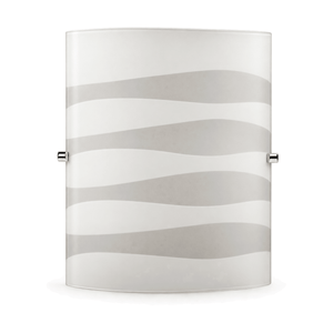 White Patterned Glass Wall Light Chrome Clips - white background