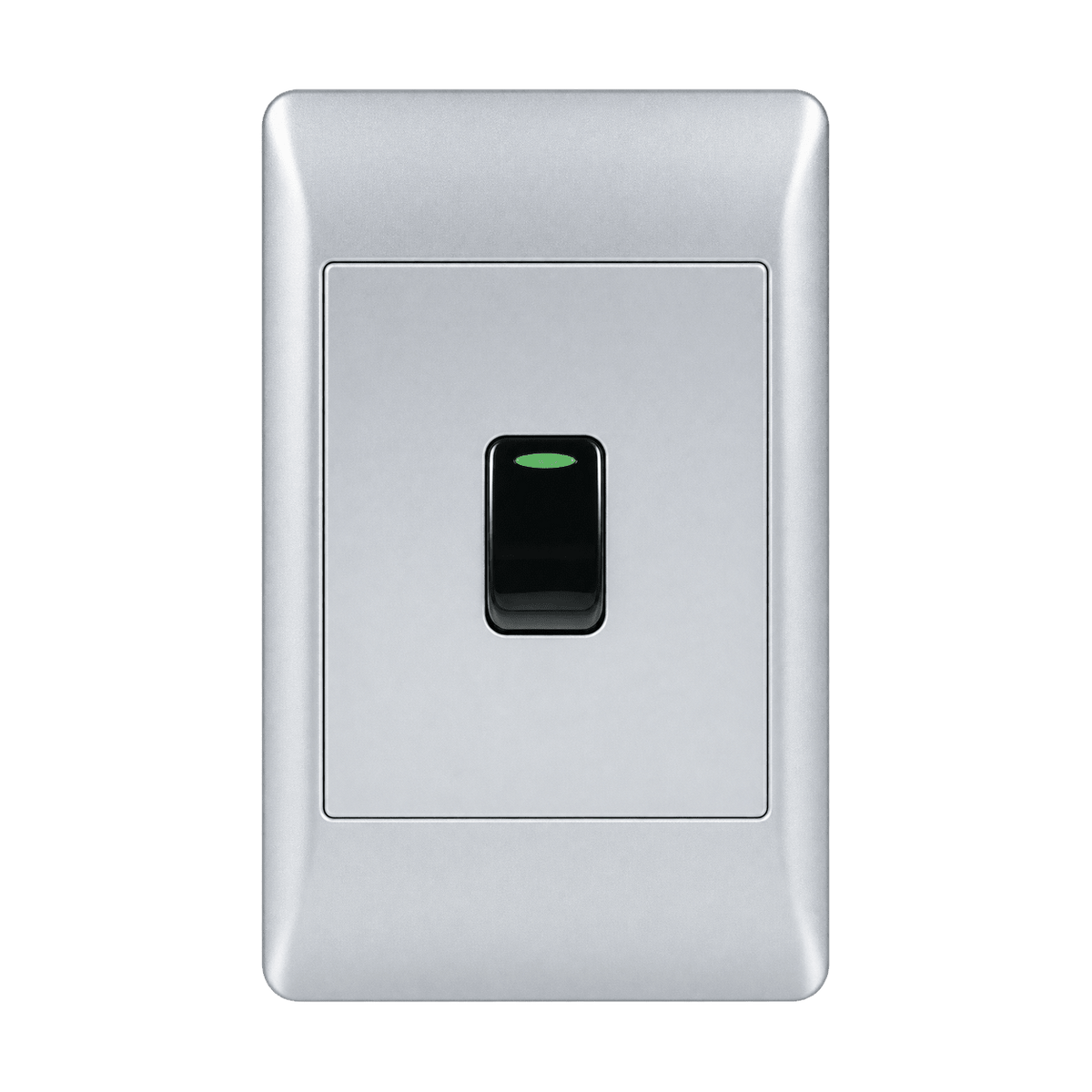 Silver Single Lever Switch 2 x 4 - transparent background