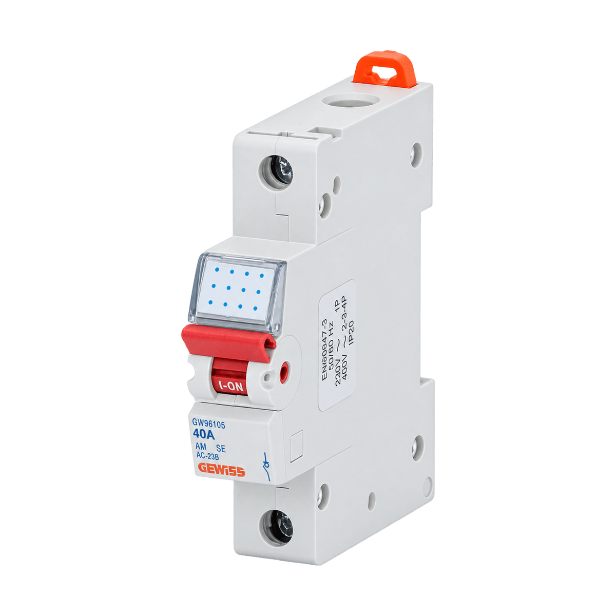 GEWISS 1P Isolator Switch 100A DIN Rail - transparent background
