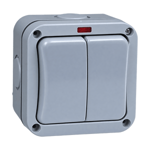 2 Lever Outdoor Switch - IP65 - transparent background