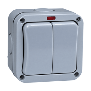 2 Lever Outdoor Switch - IP65 - white background