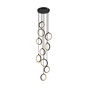 Ringfall Black LED Pendant Light - Warm White - transparent background