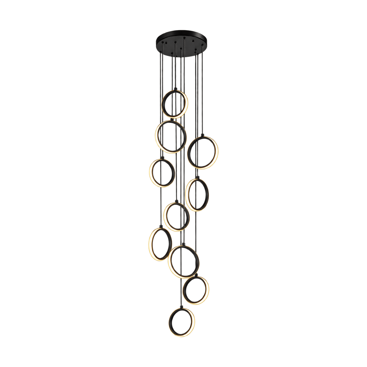 Ringfall Black LED Pendant Light - Warm White - white background