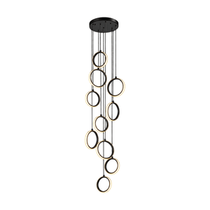 Ringfall Black LED Pendant Light - Warm White - white background