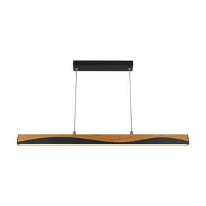 Woodline Linear LED Pendant Light - Wave - white background